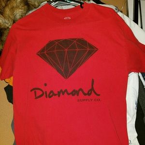 Worn red diamond supply shirt